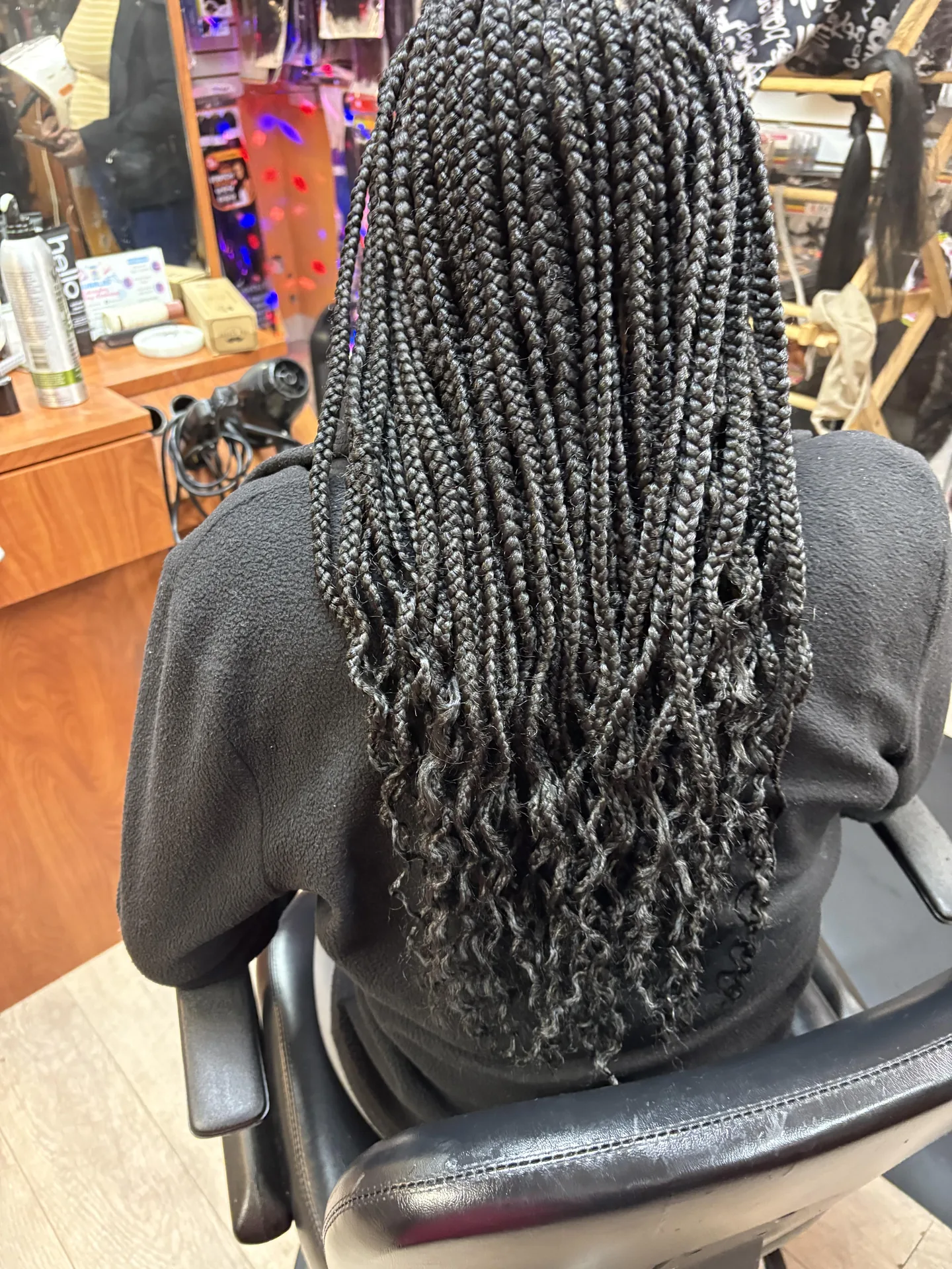 Boho Box Braids hairstyle by New Look Hair Salon in Attleboro MA