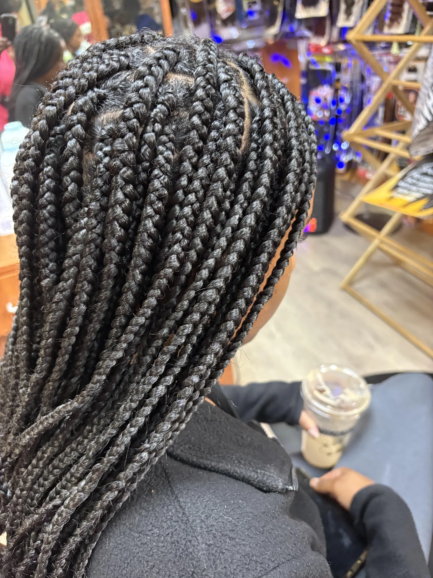 Classic Box Braids hairstyle by New Look Hair Salon in Attleboro MA