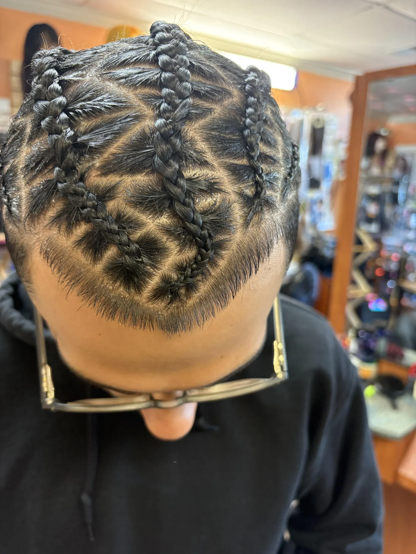 Geometric Braid Pattern hairstyle by New Look Hair Salon in Attleboro MA