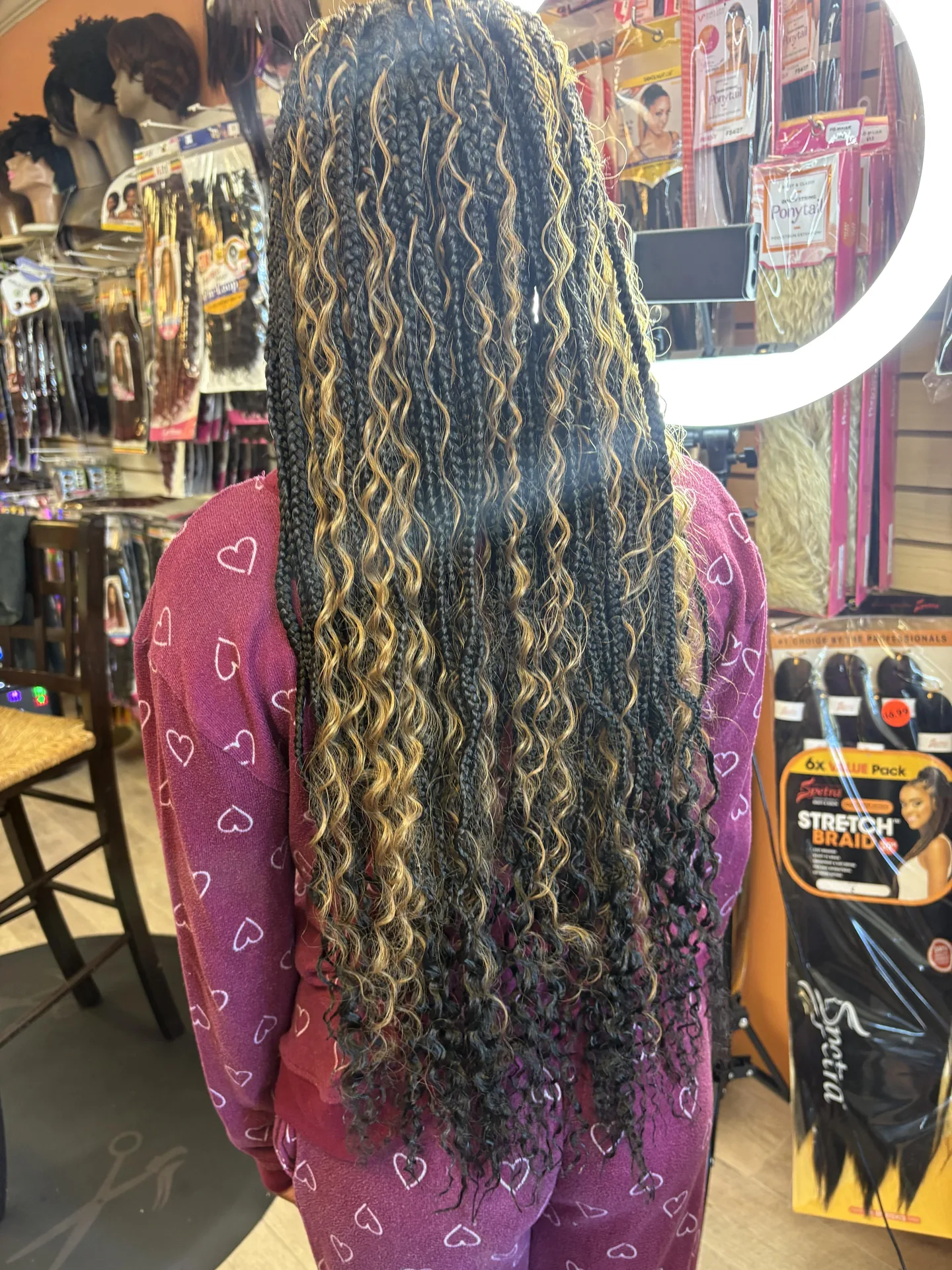 Golden Textured Locs hairstyle by New Look Hair Salon in Attleboro MA