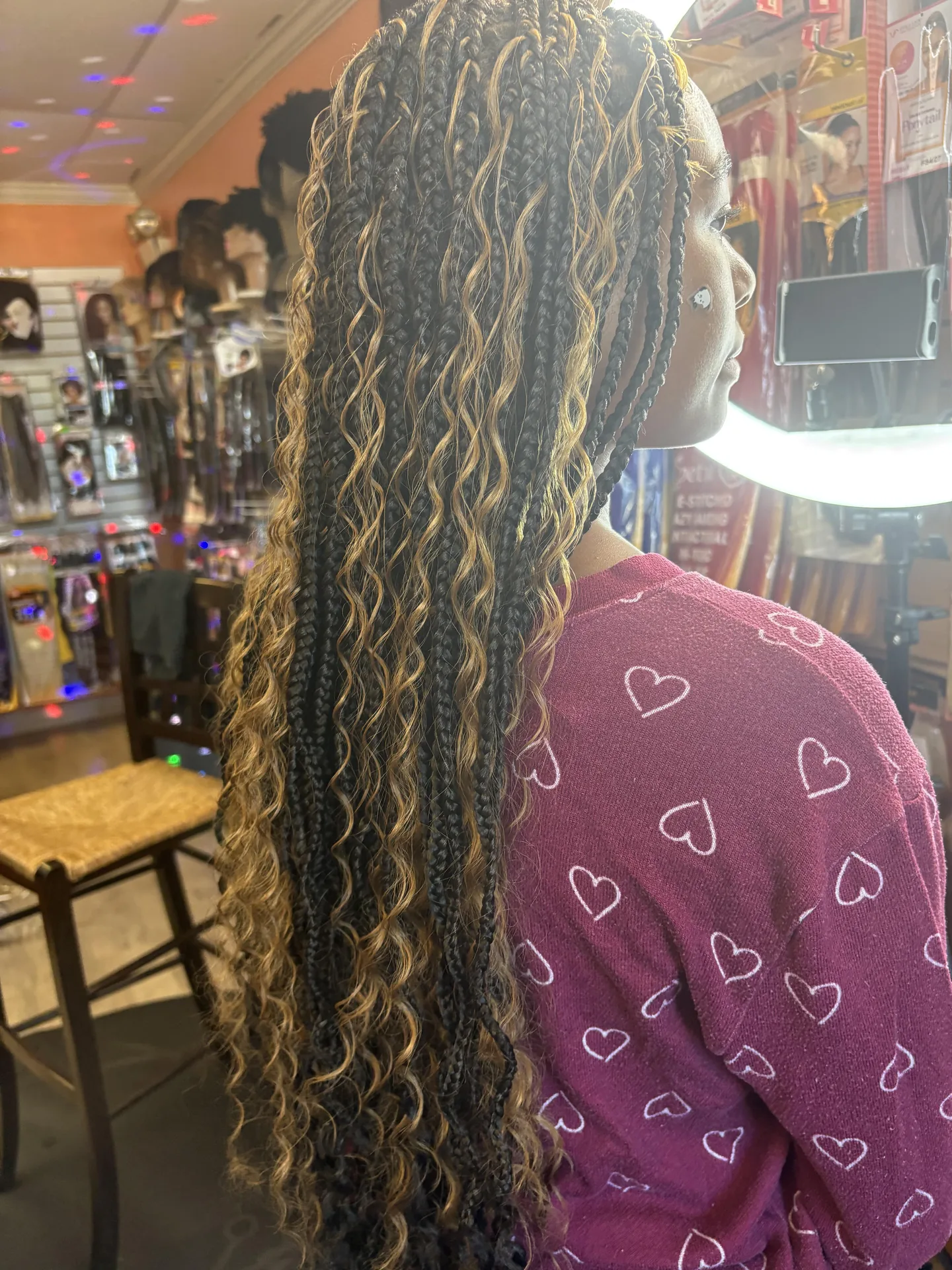 Ombré Textured Locs hairstyle by New Look Hair Salon in Attleboro MA