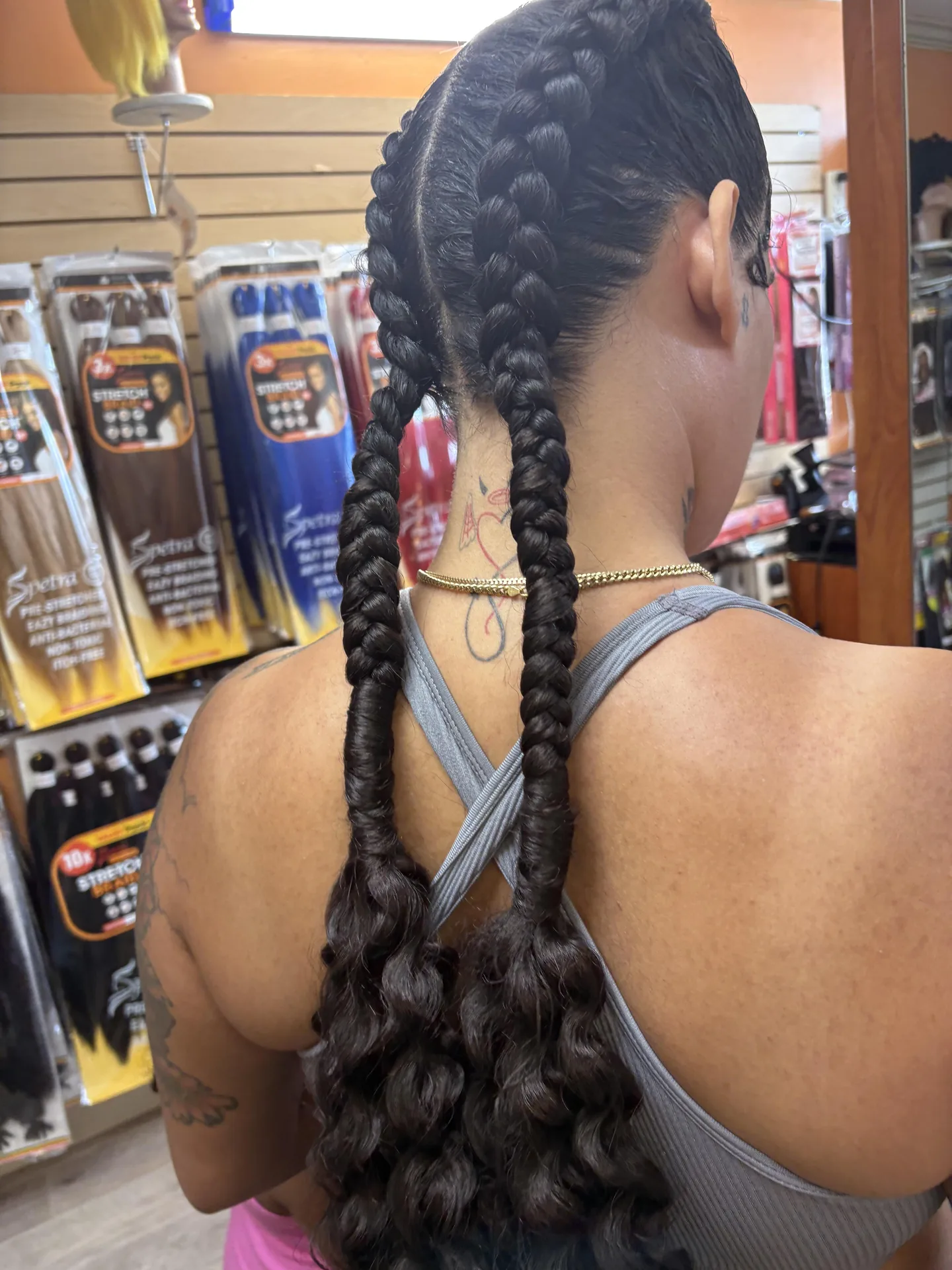 Braided Ponytail with Curls hairstyle by New Look Hair Salon in Attleboro MA